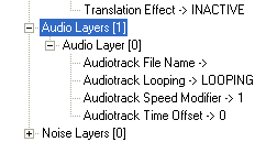 Viewing the properties of the audiotrack layer