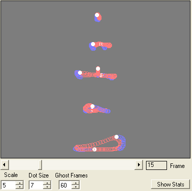 Viewing the feet of the model file with ghosting turned on